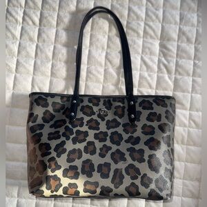 Coach Leopard Print Tote in Brown and Black